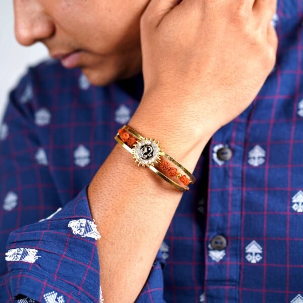 Rudraksha cuff bracelet