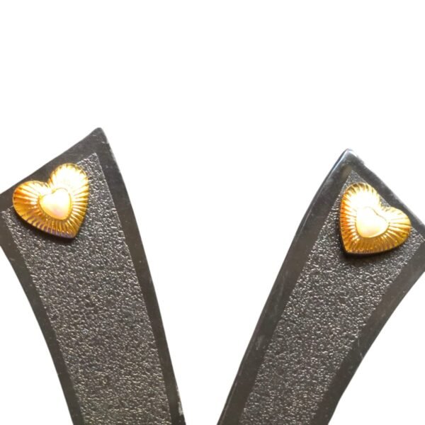 Gold Pearl heart earrings