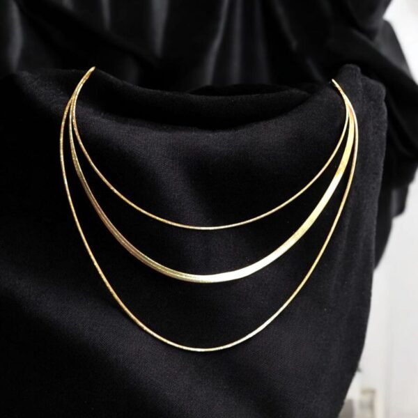 Layered Gold Herringbone Chain